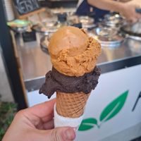 Salted caramel and dark choc at Fabrika in Tirana