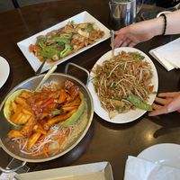 The noodle dish on the right was SO GOOD but I forget what it was called  at Penang Malaysian Cuisine in Philadelphia