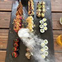 Sushi platter to share with Inuri  at Berger Streetfood in Frankfurt