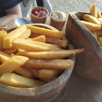 Extra fries for the kid😄with vegan mayonaise at Dok 14 in Cadzand