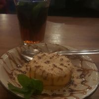 Vegan homemade saffron ice cream  at Reggev Hummus Södermalm in Stockholm