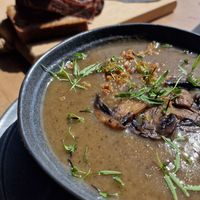 Mushroom soup at Radošā Maizes Laboratorija in Ventspils
