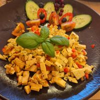 Scrambled Tofu at Radošā Maizes Laboratorija in Ventspils