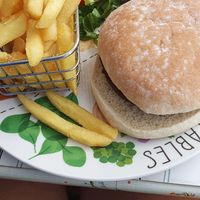 Vegan burger at The Lunchbox in Barmouth