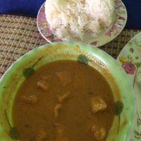 Paneer butter masala (not paneer but tofu) at Jasmine in Pakse