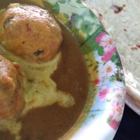 Vegetarian balls with onion roti at Jasmine in Pakse
