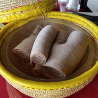 Ethiopian culture bread at The Queen of Sheba in Addison