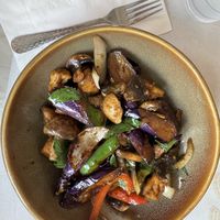Szechuan Eggplant with Tofu  at Banana Leaf Thai Bistro in Port Townsend