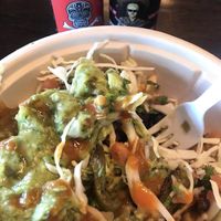 Veggie fajitas bowl w/ white rice and black beans  at Chronic Tacos in Long Beach