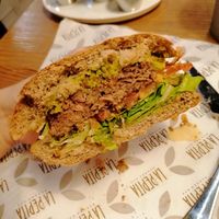 Beyond meat burger at La Pepita Burger Bar in Pontevedra