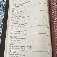 One of the 3 pages with vegan options at La Spaghetteria in Viterbo