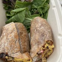 Breakfast burrito   at Cafe Gratitude in Newport Beach