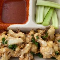 Buffalo cauliflower   at Cafe Gratitude in Newport Beach