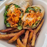 Buffalo wrap at Cafe Gratitude in Newport Beach