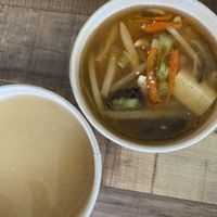 Miso and hot and soup soups  at QSu Cafe in Westminster