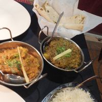 Roti, saag and aloo gobi at Auntie's Kitchen in Gran Canaria
