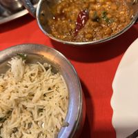 Dal Tadka and garlic rice  at Auntie's Kitchen in Gran Canaria
