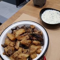 Mushrooms and tzatziki at W Karytsi in Athens