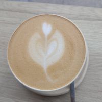 Milk coffee with oat milk #Veganuary at La Manière in Vigo