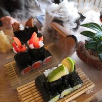 Variety of vegan sushi at Sakura in Mannheim