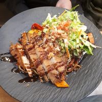 Udon noodles with fake duck  at Sakura in Mannheim