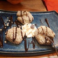 Coconut Mochi with dairy cream :( at Sakura in Mannheim