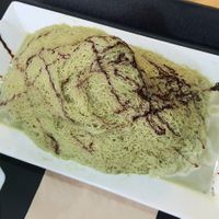 GreenTea Bingsu (vegan) at Cafe Beanteum in Seoul