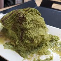 Greentea bingsu at Cafe Beanteum in Seoul