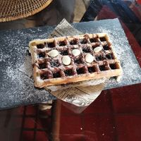 Triple choclate waffle at El Patio Del Vino in Lanzarote