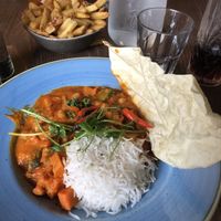 Vegan curry with sweet potato and chickpeas  at Guy's Bar in Clifden