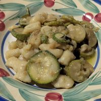 Gnocchi con zucchine e menta at Il Bivio Trattoria da Fedio in Ampio
