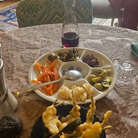 Salvia fritta e sottoli e agrodolce at Il Bivio Trattoria da Fedio in Ampio