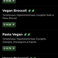 Vegan menu (online) as of 4 August 2022. Part 2/2.  at Pizzeria Di Stefano in Groningen