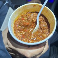 Hearty chili bowl  at Jerrell's Betr Brgr in New York City