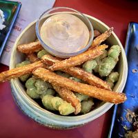 Sweet potato fries & edamame  at Nooch in Bern