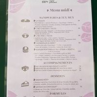 Menu lunch at B.Better in Paris