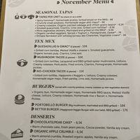 November menu  at B.Better in Paris
