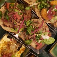Tacos, roasted potatoes, creamy eggplant at B.Better in Paris