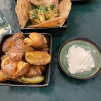 Potatoes and guacamole with corn tortillas   at B.Better in Paris