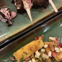 Grilled pineapple and chocolate cakes  at B.Better in Paris