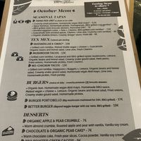 The October menu  at B.Better in Paris