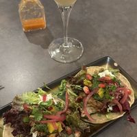 Mushroom tacos (the hot sauce is awesome!)  at B.Better in Paris