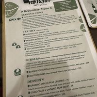 Food menu December 2023  at B.Better in Paris