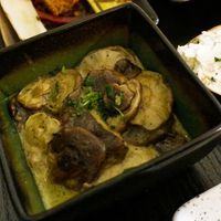 Shiitakes flambées with whisky at B.Better in Paris