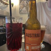 Beer and hibiscus teaa  at B.Better in Paris