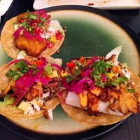 On the right a GIANT salad leaf underneath, cold and huge, bitter at B.Better in Paris