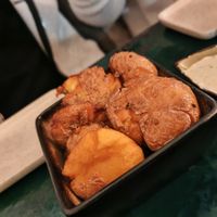 Organic smashed baby potatoes, homemade vegan “béarnaise” sauce at B.Better in Paris