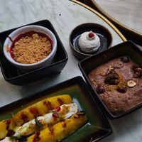 Crumble, chocolate mousse, pineapple at B.Better in Paris