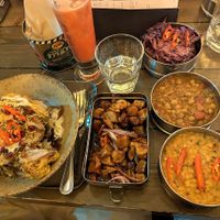 Vegan dishes at Mowgli at Mowgli in Sheffield