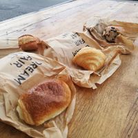 Baguette, Pain au chocolat, Croissant, Brioche au chocolat at Land & Monkeys - Turenne in Paris